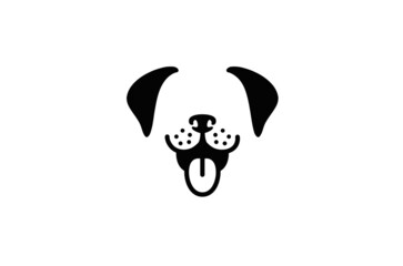 Creative abstract dog face logo vector design symbol icon illustration