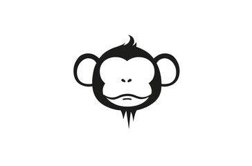 creative monkey face smile logo vector design icon illustration