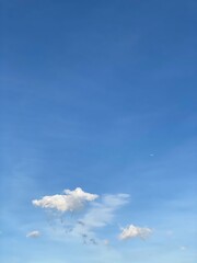 sky of April, blue clear sky with floating thick white clouds, April 1st, 2022, Tokyo Ueno, Japan