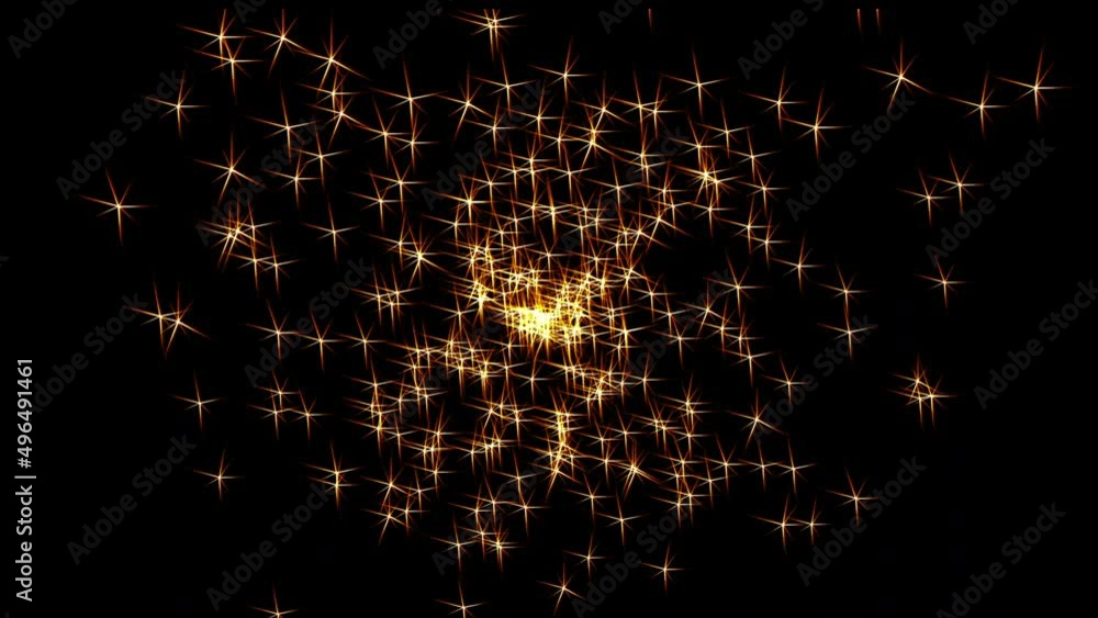 Aufkleber abstract flying particles of burning sparkler. view from above. shiny disco background. sparkling fi