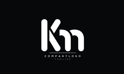 Alphabet letters Initials logo KM