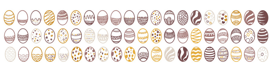 Colorful collection with easter eggs. Vector illustration. Easter seamless patterns. Spring pattern for banners, posters, cover design templates, social media stories wallpapers and greeting cards.