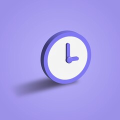 Clock 3d vector. Concept of time managment. 3d vector illustration.