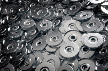 Close up of round metal