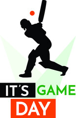 Vector drawing of a cricket player. Logo, print on a T-shirt and other things.