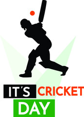 Vector drawing of a cricket player. Logo, print on a T-shirt and other things.