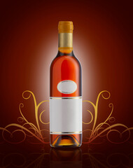 Bottle of wine on a dark background