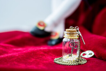 Small key in a pharmacy jar
