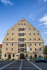 zittau, deutschland - historisches salzhaus am neustadtplatz