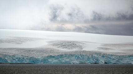 Glacier meeting the Southern Ocean in Antarctica