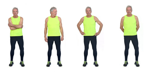 Obraz premium front view of same man with sportswear on white background