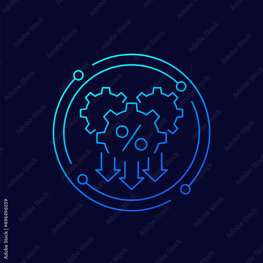 Poster cost optimization and efficiency icon, linear design