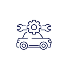 car repair service line icon