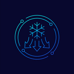 cooling or freezing line icon, vector