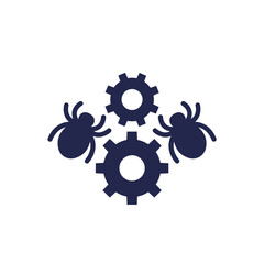 Debugging and testing icon with bugs