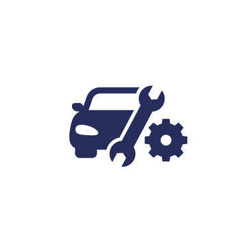car repair service icon with wrench