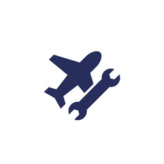 airplane repair service icon on white