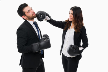 Rival lawyers working together