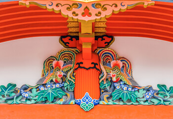 roof decoration of a temple in Japan
