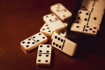 Heap of Domino tiles