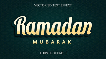 Ramadan Mubarak 3d Text effect design