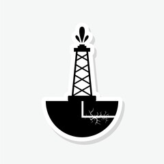 Oil rig sticker icon Isolated on white background