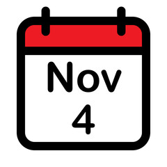 Calendar icon with fourth November