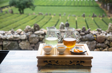 fresh,fragrant,sweet,cool and delicious green green tea
