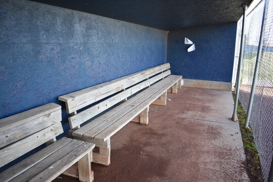Benches in a Baseball Dugout
