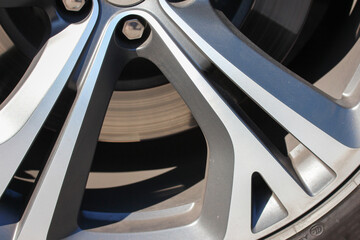 Close up of a car wheel
