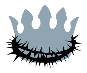 Precious golden crown with thorns. Vector drawing