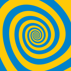 Artistic spiral shape. Vector drawing Ukrainian flag colors