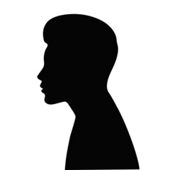 portrait man silhouette on white background isolated vector
