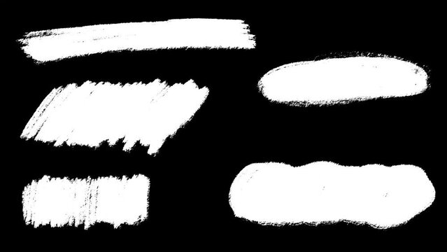 Brush Strokes Animation Loop Hand Drawn Over Black Background