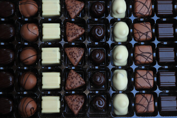 Belgium chocolates in a box