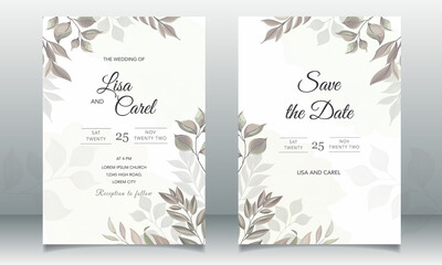 Floral wedding card template