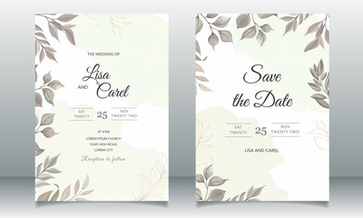 Obraz na płótnie Canvas Floral wedding card template