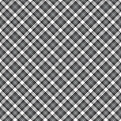 Black and White Chevron Plaid Tartan textured Seamless Pattern Design