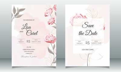 Floral wedding card template