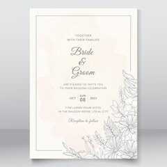 Floral wedding card template