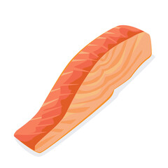 Salmon isolated on white background. Vector illustration of seafood.