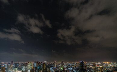 Fototapeta premium The night sky in Osaka, Japan