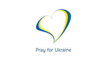 Ukrainian flag in the shape of a heart. Symbol of freedom and inviolability. Glory to Ukraine. Pray for Ukraine