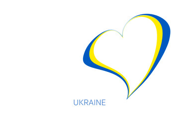 Ukrainian flag in the shape of a heart. Symbol of freedom and inviolability. Glory to Ukraine.