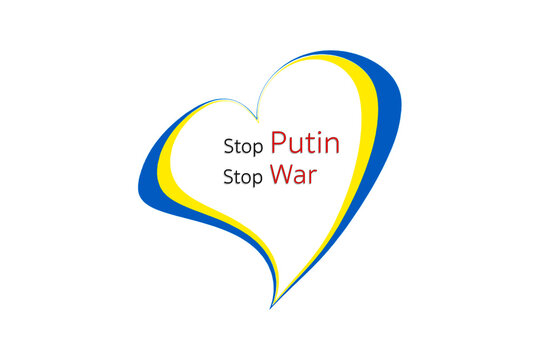 Ukrainian flag in the shape of a heart. Symbol of freedom and inviolability. Glory to Ukraine. stop Putin. stop War
