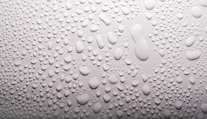 natural water drop texture. Full Frame Shot Of Water Drops On White Table