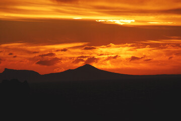 Africa- Glorious Suneet Over Table Mountain From Rooi Els, South Africa