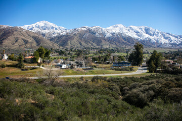 The Southern California Mountains After a Snow Storm as Seen from the Crafton Hills Near Yucaipa, California