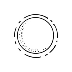 Planet line art. Heavenly body. Cosmic matter of the galaxy. Star of the universe. Astronomy. Hand drawn vector doodle illustration. Simple outline element.