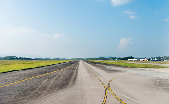 Empty runway at the airport